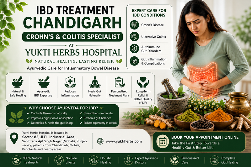 IBD Treatment Chandigarh | Crohn’s & Colitis Specialist at Yukti Herbs Hospital