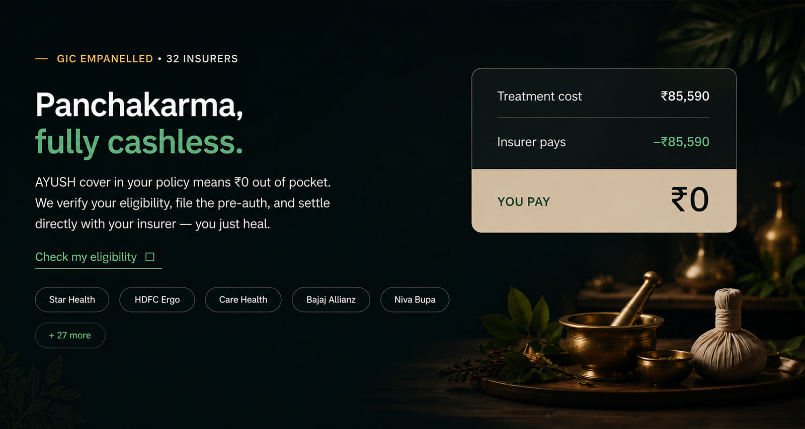 Panchakarma, fully cashless